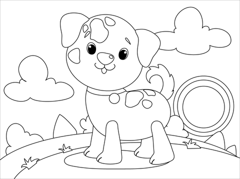 Cute Dog Coloring Page